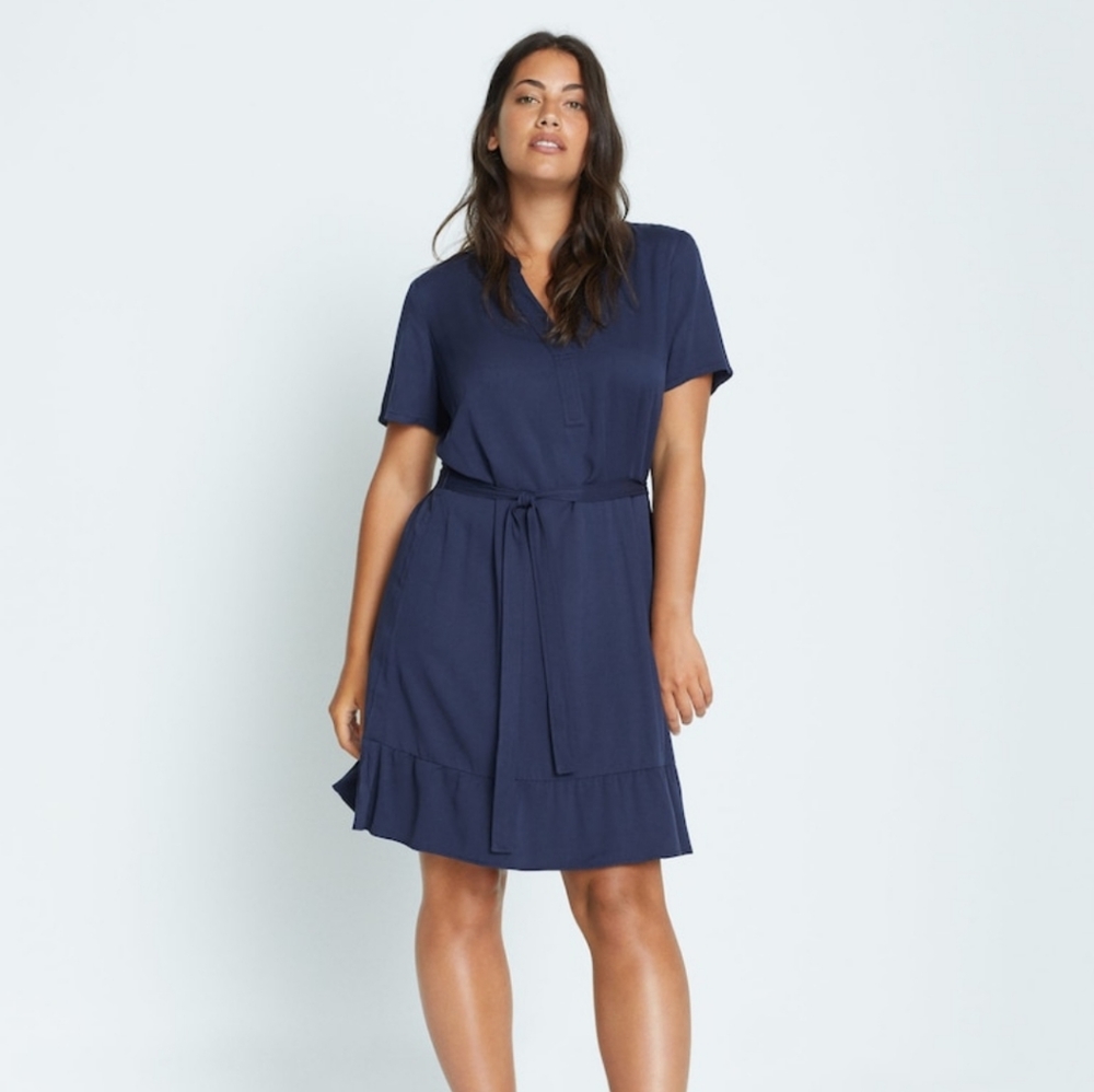 Mango Brand Navy Short Flowy Dress